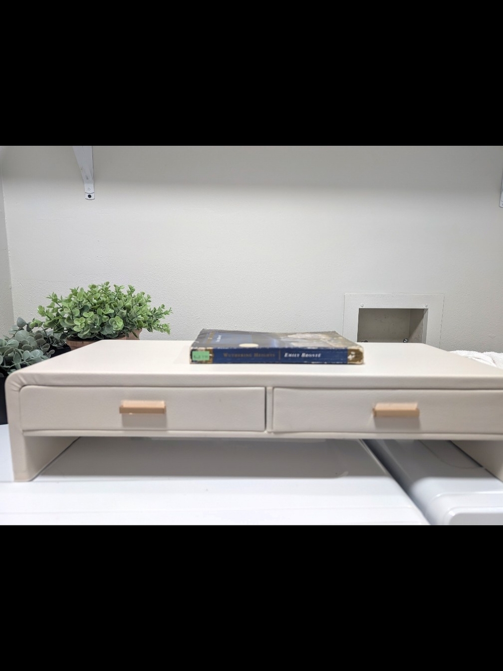 Like New Off White Desk Organizer Computer Riser